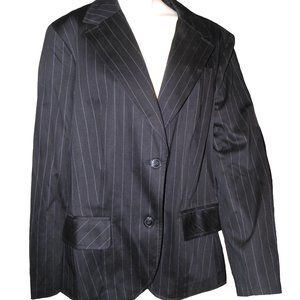 Women's Navy Blue Pin Striped Blazer Suit Jacket